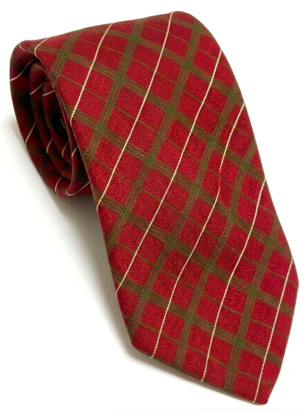 NWT Brooks Brothers Makers Woven Silk Repp Stripe Tie Burgundy Green Gold